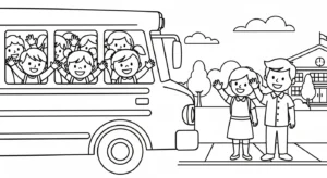 coloriage Autobus Scolaire updated à imprimer pdf gratuit