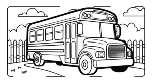 coloriage Autobus Scolaire updated à imprimer pour enfant de 6 ans