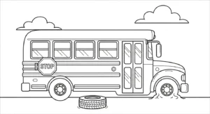 coloriage Autobus Scolaire updated à imprimer pdf gratuit