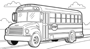coloriage Autobus Scolaire updated pour enfants