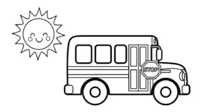 coloriage Autobus Scolaire updated et découpage à imprimer
