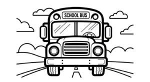 coloriage Autobus Scolaire updated à imprimer kawaii