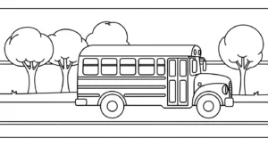 coloriage Autobus Scolaire updated pour enfant de 10 ans