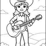 coloriage Chanteuse et dessin a imprimer