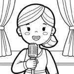 coloriage Chanteuse à imprimer pour enfant de 4 ans