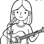 coloriage Chanteuse à imprimer pour enfant de 8 ans