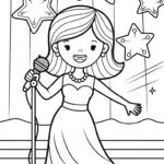 coloriage Chanteuse et decoupage a imprimer gratuit