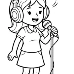 coloriage Chanteuse à imprimer pour enfant de 2 ans