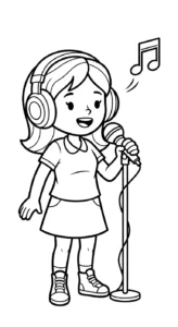 coloriage Chanteuse à imprimer pour enfant de 2 ans