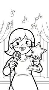 coloriage Chanteuse gratuit