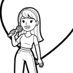 image pour coloriage Chanteuse enfant