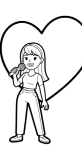 image pour coloriage Chanteuse enfant