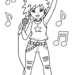 coloriage Chanteuse pour enfant de 2 ans