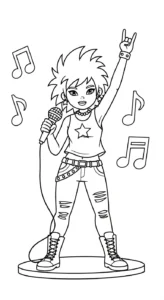 coloriage Chanteuse pour enfant de 2 ans