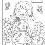 coloriage Chanteuse pour enfant de 2 ans