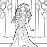coloriage Chanteuse pour enfant de 3 ans