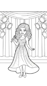 coloriage Chanteuse pour enfant de 3 ans