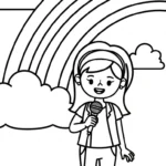 a imprimer coloriage Chanteuse gratuit
