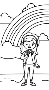 a imprimer coloriage Chanteuse gratuit
