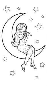 coloriage Chanteuse à imprimer pour enfant de 10 ans