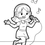 a imprimer coloriage Chanteuse gratuit