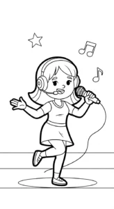 a imprimer coloriage Chanteuse gratuit