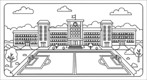 coloriage École updated pour enfant à imprimer