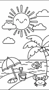 coloriage Été updated à imprimer gratuitement pdf