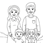 coloriage Famille updated à imprimer a4