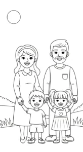 coloriage Famille updated à imprimer a4