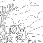 coloriage Famille updated à imprimer gratuitement pdf
