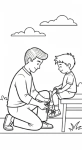 coloriage Famille updated et decoupage