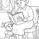 coloriage Famille updated à imprimer pour enfant de 2 ans