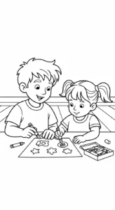 coloriage Famille updated pour enfant de 8 ans