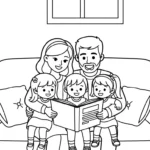 coloriage Famille updated à imprimer pdf gratuit