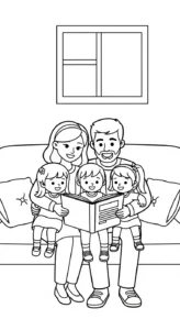 coloriage Famille updated à imprimer pdf gratuit