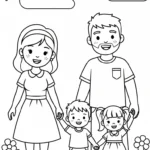 coloriage Famille updated et decoupage