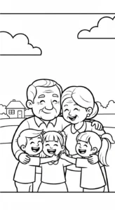 imprimer coloriage Famille updated gratuit