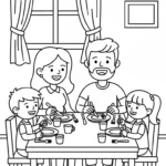 coloriage Famille updated et decoupage