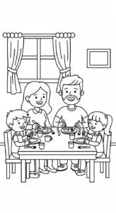 coloriage Famille updated et decoupage
