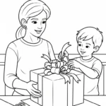 image pour coloriage Famille updated enfant
