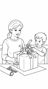 image pour coloriage Famille updated enfant