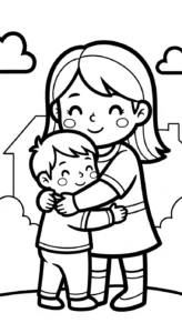 imprimer coloriage Famille updated gratuit