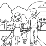 coloriage Famille updated en ligne pour enfant