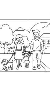coloriage Famille updated en ligne pour enfant
