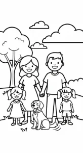 coloriage Famille updated de pour enfants