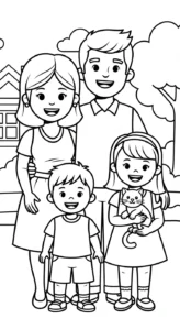 coloriage Famille updated a colorier en ligne