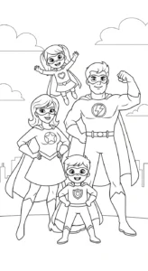 coloriage Famille updated à imprimer pour enfant de 7 ans