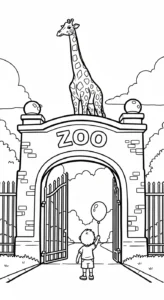 coloriage Parc zoologique en ligne pour enfant