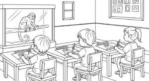 coloriage Parc zoologique à imprimer pour enfant de 3 ans